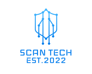 Scanner - Blue Circuit Antivirus logo design