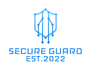 Firewall - Blue Circuit Antivirus logo design