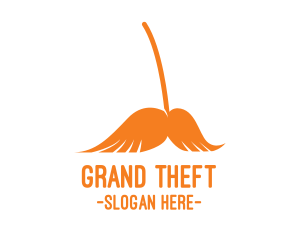 Maintenance - Orange Mustache Broom logo design