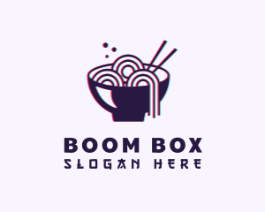 Asian Noodle Bowl Glitch logo design