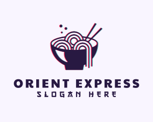 Asian Noodle Bowl Glitch logo design