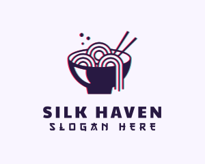 Asian Noodle Bowl Glitch logo design