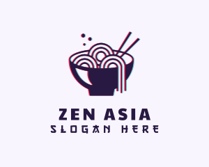 Asia - Asian Noodle Bowl Glitch logo design