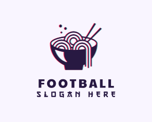 Icon - Asian Noodle Bowl Glitch logo design