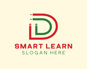 Art School - Pencil Letter D logo design