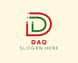 Pencil Letter D logo design
