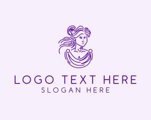 Head - Greek Warrior Woman logo design