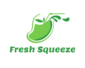 Juice - Green Mango Juice logo design