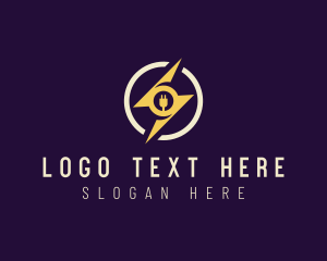 Socket - Lightning Plug Charger logo design