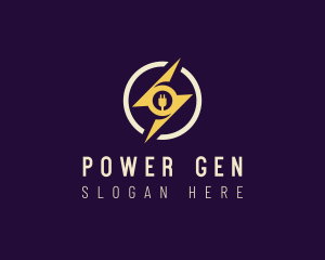 Generator - Lightning Plug Charger logo design