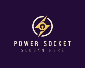 Socket - Lightning Plug Charger logo design