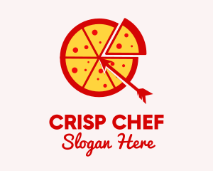 Arrow Pizza Slice logo design