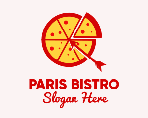 Arrow Pizza Slice logo design