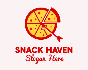 Snack Bar - Arrow Pizza Slice logo design