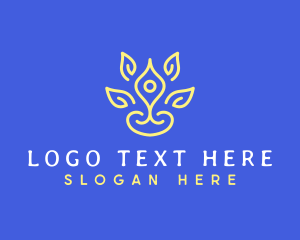 Monoline - Lotus Yoga Pose logo design