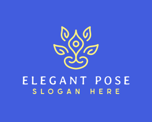 Pose - Lotus Yoga Pose logo design