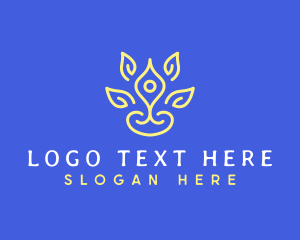 Fitness - Lotus Yoga Pose logo design