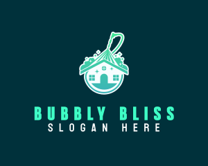 Clean Bubble Pressure Wash logo design