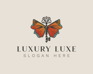 Elegant Butterfly Key logo design