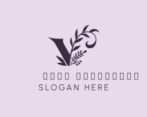 Plant - Vine Leaf Letter V logo design