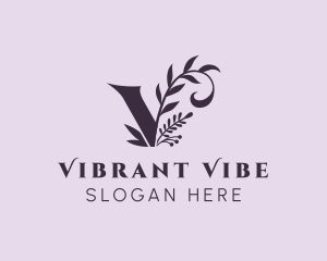 Vine Leaf Letter V logo design