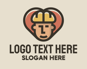 Repairman - Construction Worker Heart logo design