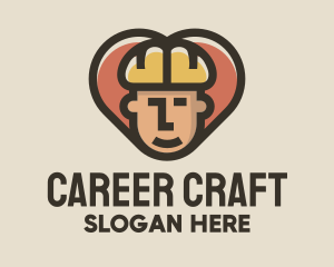 Job - Construction Worker Heart logo design