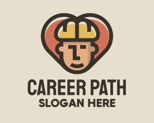 Job - Construction Worker Heart logo design