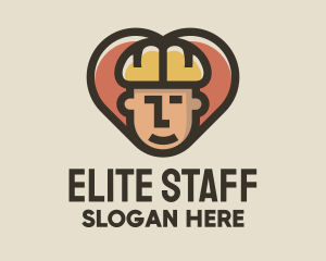 Staff - Construction Worker Heart logo design