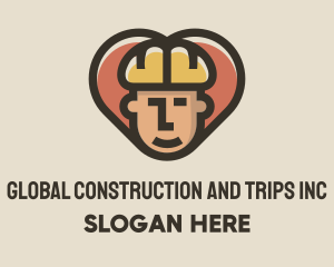Hardhat - Construction Worker Heart logo design