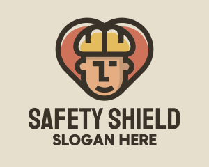 Hardhat - Construction Worker Heart logo design