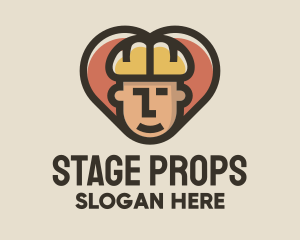Props - Construction Worker Heart logo design