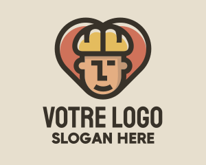 Construction Worker Heart logo design