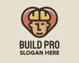 Construction - Construction Worker Heart logo design