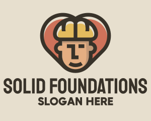 Construction - Construction Worker Heart logo design