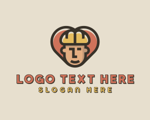 Carpentry - Construction Worker Heart logo design