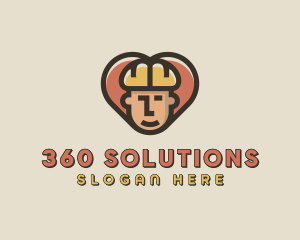 Construction Worker Heart logo design