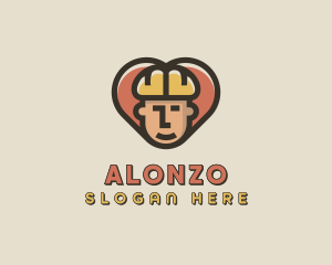 Construction Worker Heart logo design