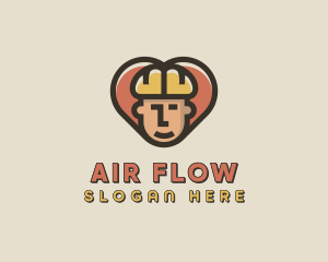 Construction Worker Heart logo design