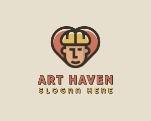 Construction Worker Heart logo design