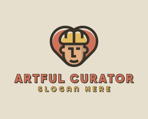 Construction Worker Heart logo design