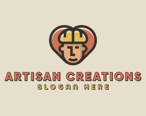 Construction Worker Heart logo design