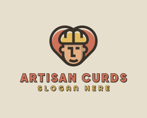 Construction Worker Heart logo design