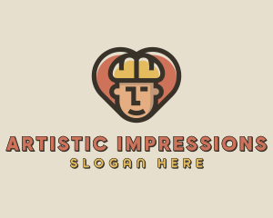 Construction Worker Heart logo design