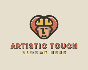 Construction Worker Heart logo design