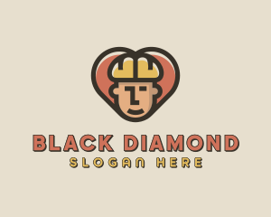 Construction Worker Heart logo design