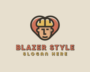 Construction Worker Heart logo design