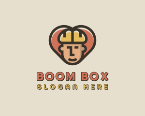 Construction Worker Heart logo design