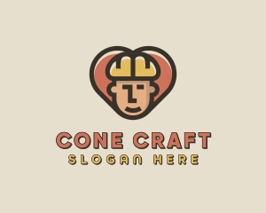 Construction Worker Heart logo design