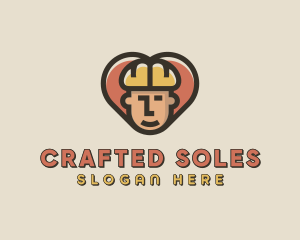 Construction Worker Heart logo design